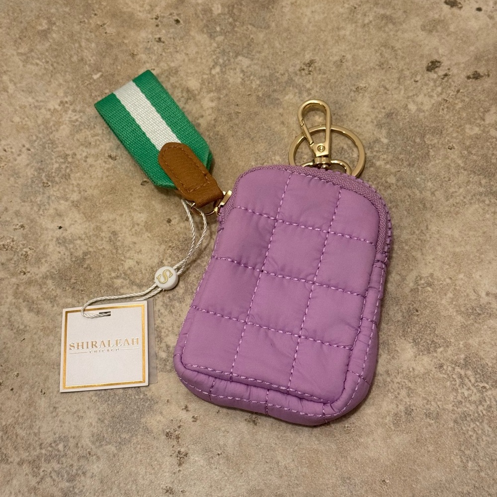 NWT Shirleah Lilac Ezra Quilted Clip-On Pouch